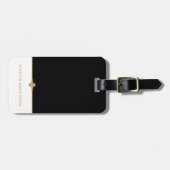 エレガント白黒金ゴールド ラゲッジタグ (正面横)