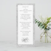 エレガント白黒銀ブーケフローラ結婚ズ 招待状 (スタンド正面)