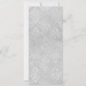 エレガント白黒銀ブーケフローラ結婚ズ 招待状 (裏面)