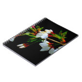 エレガント白黒開花白い花 ノートブック (左側)