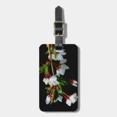 エレガント白黒開花白い花 ラゲッジタグ (正面縦)