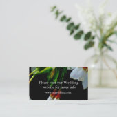 エレガント白黒開花白い花 名刺 (スタンド正面)