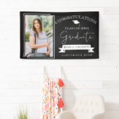 エレガント白黒2025年写真卒業 横断幕 (インサイチュ)