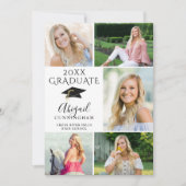 エレガント白黒6写真部卒業生 案内状 (正面)