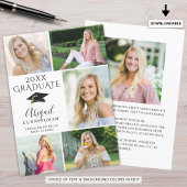 エレガント白黒6写真部卒業生 案内状