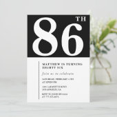 エレガント白黒86歳の誕生日の招待状 招待状 (スタンド正面)