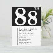 エレガント白黒88歳の誕生日の招待状 招待状 (スタンド正面)
