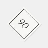 エレガント白黒90誕生日 スタンダードカクテルナプキン (角)