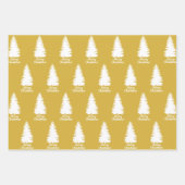 エレガント白黒&イエローメリークリスマス ラッピングペーパーシート (正面)