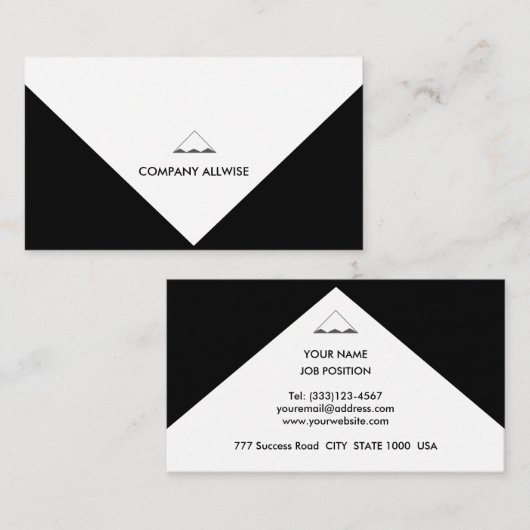 エレガント白黒 名刺 (正面/裏面)