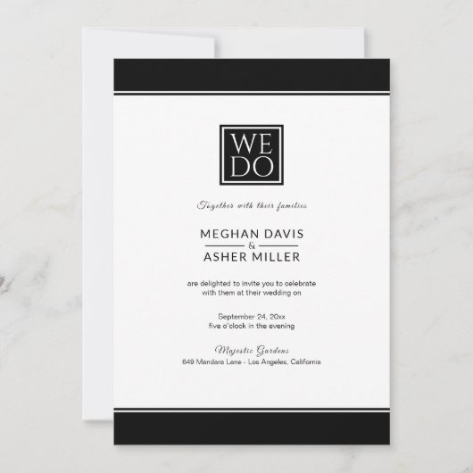 エレガント白黒 招待状 (正面)