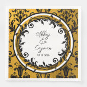 エレガント白黒&金ゴールドダマスウェディング (正面)