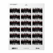 エレガント白黒RED Roses結婚のラベル ラベル (フルシート)