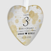 エレガント皮革結婚記念オーナメント オーナメント (正面)