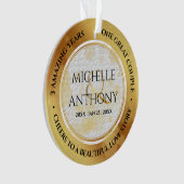 エレガント皮革結婚記念オーナメント オーナメント (正面)