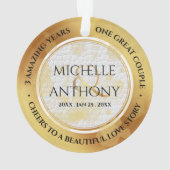 エレガント皮革結婚記念オーナメント オーナメント (裏面)