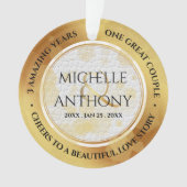 エレガント皮革結婚記念オーナメント オーナメント (正面)