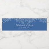 エレガント真夜中の青いフローラ結婚の ペットボトルラベル (シングルラベル)