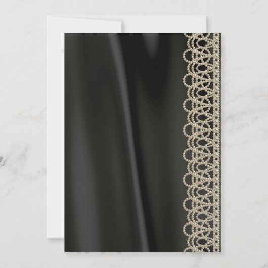 エレガント真珠とサテン誕生日招待状 招待状 (裏面)