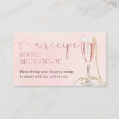 エレガント真珠とピンクのプロセッコのレシピ要求 エンクロージャーカード (正面)