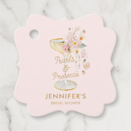 エレガント真珠とプロセッコピンク フェイバータグ