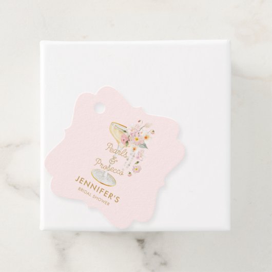 エレガント真珠とプロセッコピンク フェイバータグ (インサイチュ)