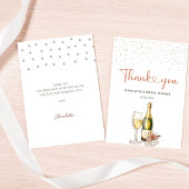 エレガント真珠とプロセッコブライダルシャワー サンキューカード