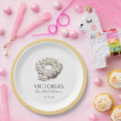 エレガント真珠とプロセッコブライダルシャワー ペーパープレート (パーティー)