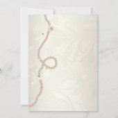 エレガント真珠とプロセッコブライダルシャワー 招待状 (裏面)