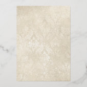 エレガント真珠とプロセッコブライダルシャワー 箔招待状 (裏面)