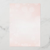 エレガント真珠とプロセッコブライダルシャワー 箔招待状 (裏面)