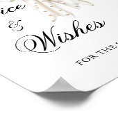 エレガント真珠の弓アドバイスとウィッシュサイン ポスター (角)