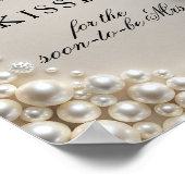 エレガント真珠の数キスブライダルシャワーゲーム ポスター (角)