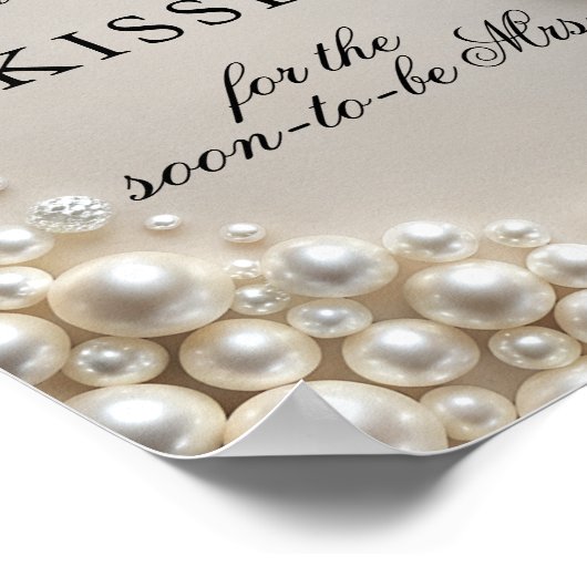 エレガント真珠の数キスブライダルシャワーゲーム ポスター (角)