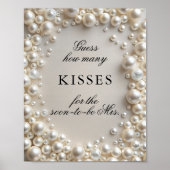 エレガント真珠の数キスブライダルシャワーゲーム ポスター (正面)