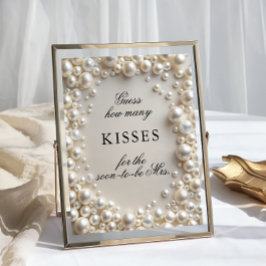 エレガント真珠の数キスブライダルシャワーゲーム ポスター