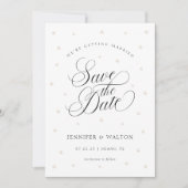 エレガント真珠の結婚式の日付を保存 招待状 (正面)