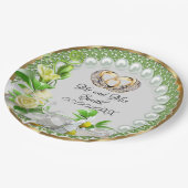 エレガント真珠の花カスタマイズ結婚可能 ペーパープレート (アングル)