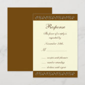 エレガント真珠オンアイボリーRSVP 出欠カード (正面/裏面)