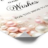エレガント真珠ブライダルシャワーアドバイスと願い ポスター (角)