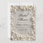 エレガント真珠モダンブライダルシャワー 招待状 (正面)