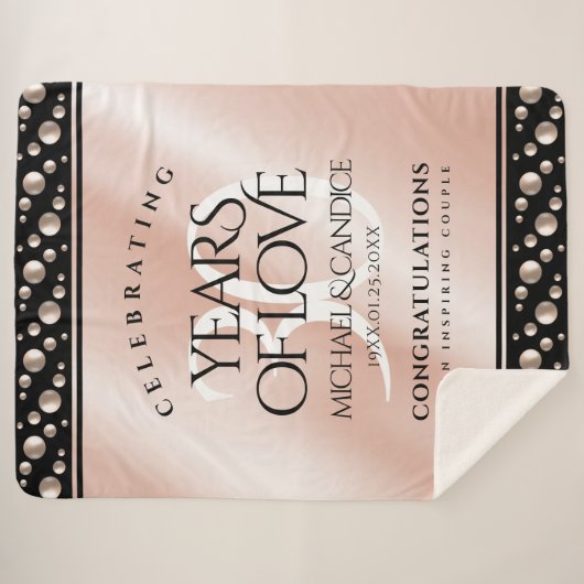 エレガント真珠結婚30周年 シェルパブランケット (正面(横))