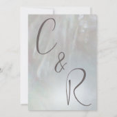 エレガント真珠薄紫/グレー結婚ズ 招待状 (裏面)