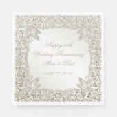 エレガント真珠30周年結婚記念 スタンダードランチョンナプキン (正面)