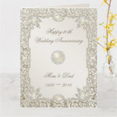 エレガント真珠30周年結婚8.5 X 11 カード (黄色い花)