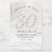 エレガント真珠30周年記念ミニ ワインラベル (シングルラベル)