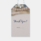 エレガント真珠&シーシェルトロピカルビーチ結婚式 ギフトタグ (裏面)