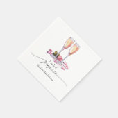 エレガント真珠、花びら及びプロセッコブライダルシャワー スタンダードカクテルナプキン (角)