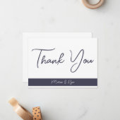エレガント石板グレーのスクリプト署名ありがとう ノートカード (正面/裏面インサイチュ)