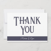 エレガント石板グレーレトロフォント署名ありがとう ノートカード (正面)